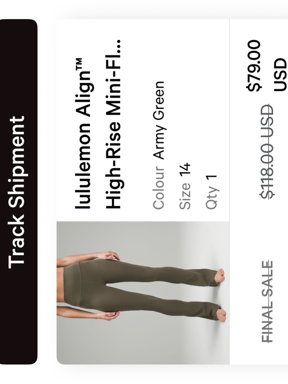 lululemon athletica High-Rise Mini Flare Pants in Army Green